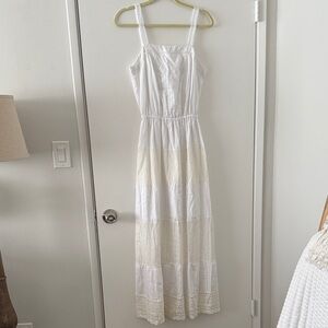 Never worn. Show Me Your Mumu White Maxi Dress with cream lace detail